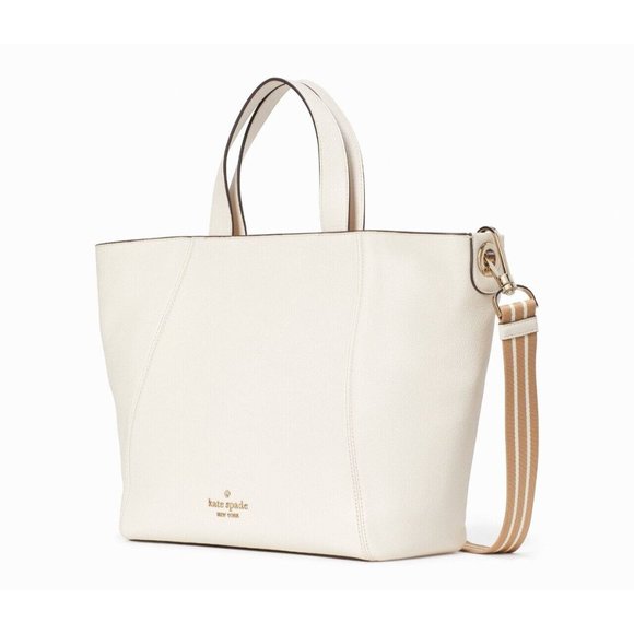 New Kate Spade Rosie Satchel Pebbled Leather Parchment Multi - Picture 2 of 5